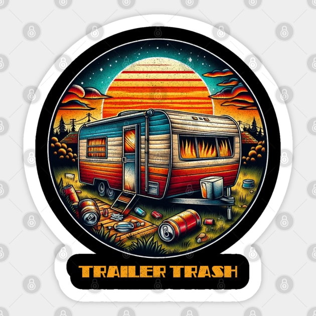 Trailer trash sunset Sticker by Tofuvanman